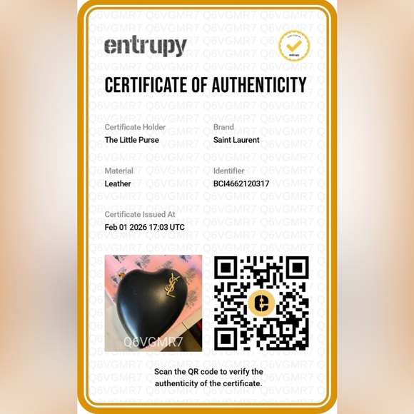 AUTHENTIC YSL Saint Laurent Leather Heart Clutch, Monogram Love Chain Box Bag - Picture 11 of 17